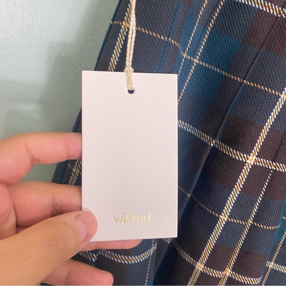 Aritzia Wilfred Juliet Skirt Pleated Brown Green Sz 2 Academia - Picture 2 of 5